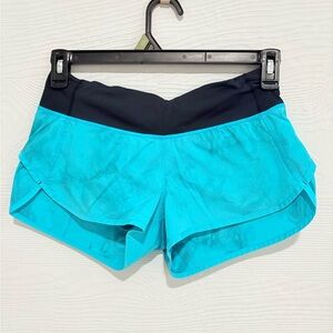 Lululemon Athletica Turquoise and Navy Athletic Shorts